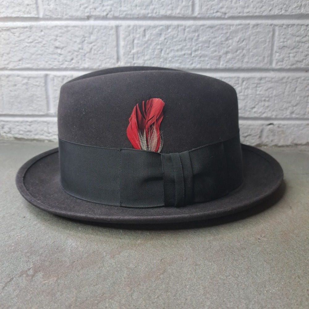 Vintage Royal Stetson Fur Felt Feathered Fedora